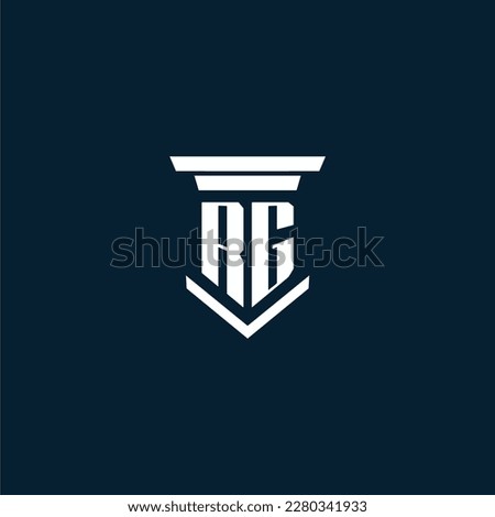 RG initial monogram logo lawfirm with pillar design
