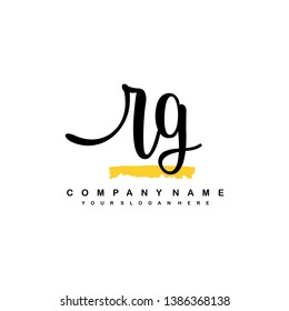 RG initial signature logo. handwriting logo template vector,