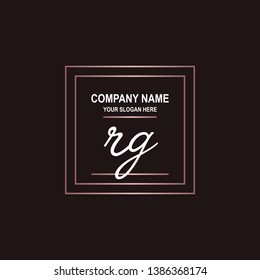 RG initial signature logo. handwriting logo template vector,
