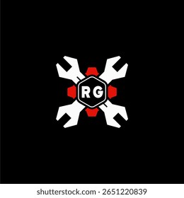RG Initiales Vektor Stok Otomotif Logo Design
