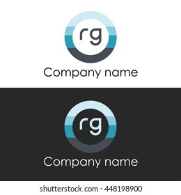 RG letter circle shape icon logo white blue