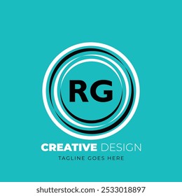Diseño creativo del logotipo de la letra RG. RG diseño único. Ilustración vectorial