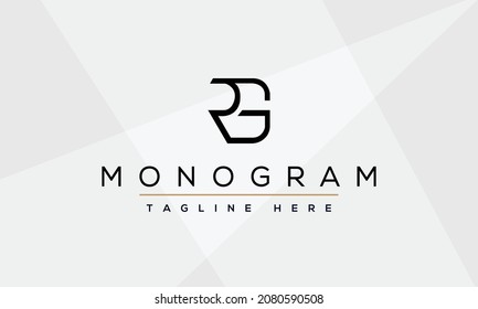 RG Letter Logo Design with Creative Modern Trendy Typography