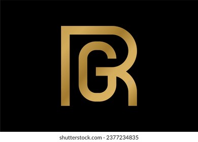 RG letter logo design, monogram, icon, symbol, initial. simple shape with luxurious looks and gold colors. Very match for fashion, apparel, jewellery store, menswear or any high end fashion brands.