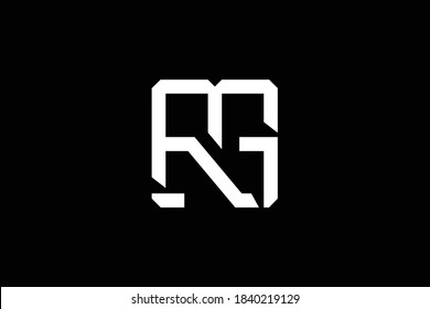 Diseño del logo de la carta RG sobre fondo de lujo. Concepto del logotipo de la letra de la letra del monograma de GR. Diseño de iconos RG. Diseño de iconos de letras GR elegantes y profesionales sobre fondo negro. R G GR RG