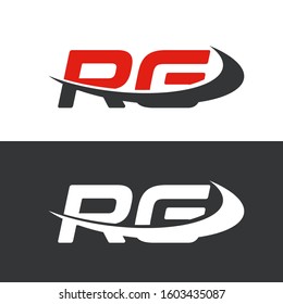 RG letter logo design vector