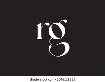 Logotipo de la letra RG y diseño inicial del logotipo