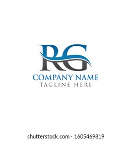 RG Letter Type Logo Design Vector Template. Abstract Letter RG Logo Design
