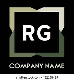 RG letters business logo creative  icon design template elements in abstract background logo, design identity in square with four colors, modern alphabet letters