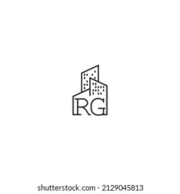 RG line concept logo in high quality professional design that will be best for companies related to real estate