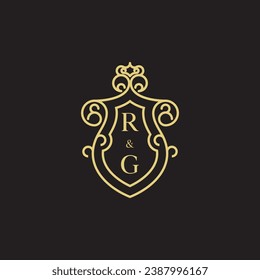 RG line vintage initial logo in high quality professional design that will print well across any print media