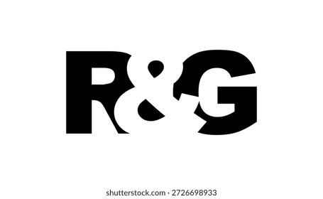 Diseño del logotipo de RG en estilo audaz. Símbolo de identidad blanco y negro. Emblema de tipografía moderna. Icono de marca Corporativa. Mínima Plantilla de negocio.