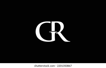 Diseño de la carta del logo de RG sobre fondo de lujo. Concepto de letra de las iniciales del logotipo de GR. Diseño del logotipo del icono RG