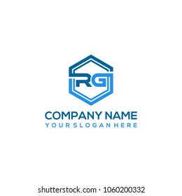 RG logo letter initial, Abstract polygonal Background Logo,