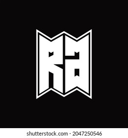 Monograma de logotipo RG con plantilla de diseño de estilo emblemático sobre fondo negro