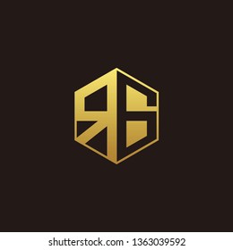 RG Logo Monogram with Negative space gold colors