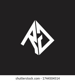 RG Logo monogram with standout triangle shape ribbon design template