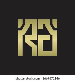 Logotipo RG con plantilla de diseño de forma escamosa con colores dorados