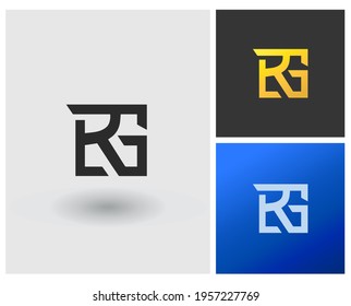 RG logo vector clean modern elegant in luxury gradient simple for digital apps template set design