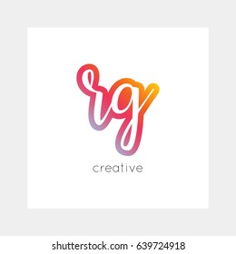 RG logo, vector. Useful as branding, app icon, alphabet combination, clip-art.