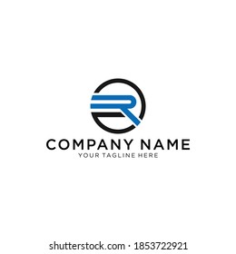 RG monogram logo with abstract shapes in modern style design template