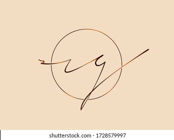 RG monogram logo.Typographic icon with calligraphic script letter r and letter g. Lettering icon. Alphabet initials isolated on light background.Signature style elegant sign copper color characters.