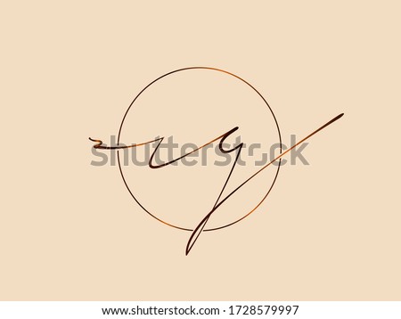 RG monogram logo.Typographic icon with calligraphic script letter r and letter g. Lettering icon. Alphabet initials isolated on light background.Signature style elegant sign copper color characters.