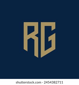 RG. Monogram of Two letters R and G. Luxury, simple, minimal and elegant RG logo design. Vector illustration template.