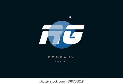 rg r g  blue circle dot big font alphabet company letter logo white design vector icon template 