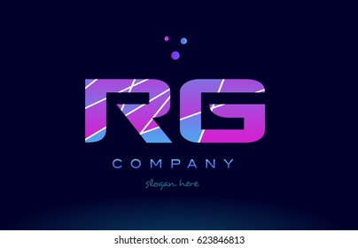 rg r g  creative color blue background pink purple magenta alphabet letter company logo vector icon