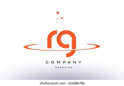RG R G creative orange swoosh dots alphabet company letter logo design vector icon template