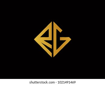 RG square shape Gold color logo