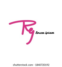 Rg tagline initial letter logo vector template sign symbol icon