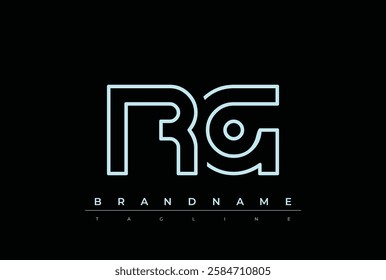 RG Technology Letter Logo Template. This tech letter logo is a graphic mark that uses letters to represent a technology company.