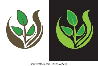 rganic beauty filled colorful logo. Spa wellness. Skin treatment. Plant symbol. Design element for logo vector