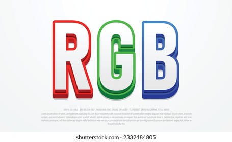 RGB 3d style editable text effect