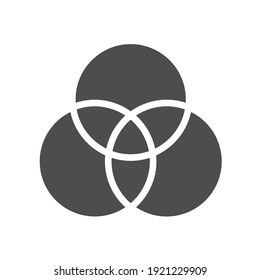 RGB or CMYK color space vector icon isolated on white. RGB or CMYK color space silhouette icon sign for web, mobile apps, ui design and print