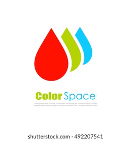 Rgb color drops logo vector illustration isolated on white background