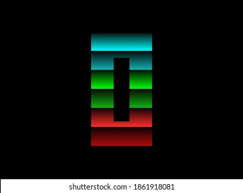 Rgb color font logo, 0 number vector desing. Dynamic split red, green, blue color on black background. For social media,design elements, creative poster, web template and more  
