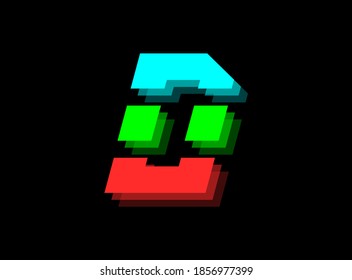Rgb color font logo,  D letter vector desing.Dynamic split red, green, blue color on black background. For social media,design elements, creative poster, web template and more          
