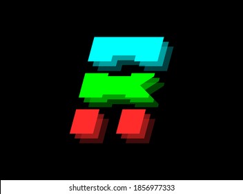 Rgb color font logo,  R letter vector desing.Dynamic split red, green, blue color on black background. For social media,design elements, creative poster, web template and more          