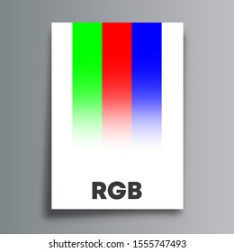 RGB color model poster for flyer, brochure cover, typography, and other printing products. Vector illustration.