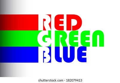RGB concept with label of colors