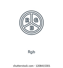 Rgb concept line icon. Linear Rgb concept outline symbol design. This simple element illustration can be used for web and mobile UI/UX.