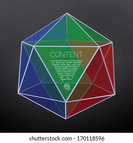 RGB edition of a scalable  isolated 3d lattice composed shiny abstract geometric eps10 vector composition for infographics or  website or print element or for universal use