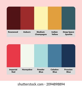RGB HEX Color Guide Matching Color Palettes Swatch Catalog Collection  Suitable for Branding  cool   bright Color palette forecast the future color trend  yellow blue brown mix 
