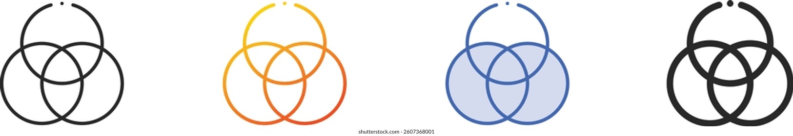 rgb icon.Thin Linear, Gradient, Blue Stroke and bold Style Design Isolated On White Background