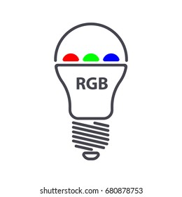 Rgb Led Bulb. Rgb Led Lamp. Vector Icon