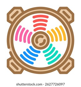 rgb led cooling fans gaming pc color icon vector. rgb led cooling fans gaming pc sign. isolated symbol illustration