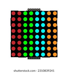 RGB LED Matrix Vector Illustration: Showcasing the Design and Configuration of an LED Matrix with Red, Green, and Blue (RGB) LEDs, Allowing for Colorful and Dynamic Visual Displays in Electronics